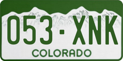 CO license plate 053XNK