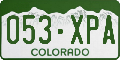 CO license plate 053XPA