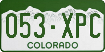 CO license plate 053XPC