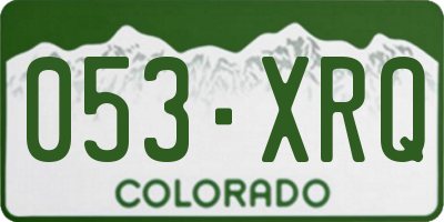 CO license plate 053XRQ