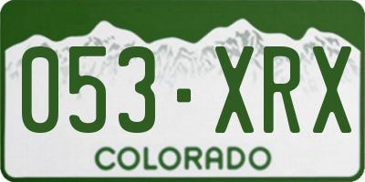 CO license plate 053XRX