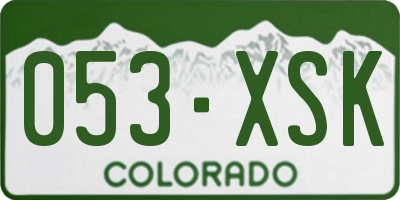 CO license plate 053XSK