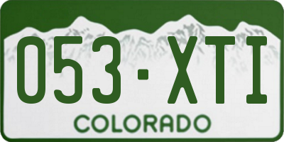 CO license plate 053XTI