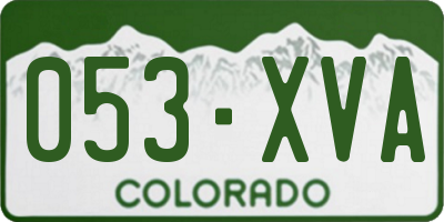 CO license plate 053XVA