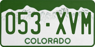 CO license plate 053XVM