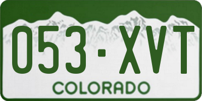 CO license plate 053XVT