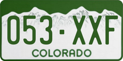 CO license plate 053XXF
