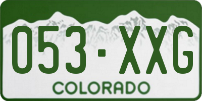 CO license plate 053XXG