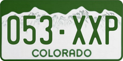 CO license plate 053XXP