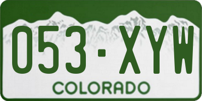 CO license plate 053XYW