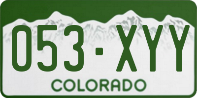 CO license plate 053XYY