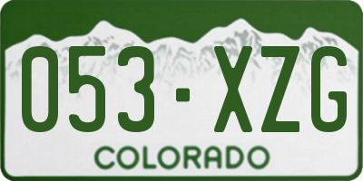 CO license plate 053XZG