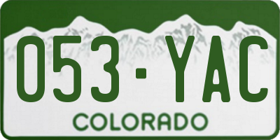 CO license plate 053YAC