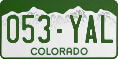 CO license plate 053YAL