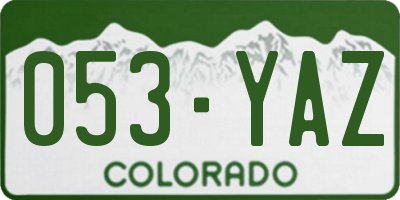 CO license plate 053YAZ