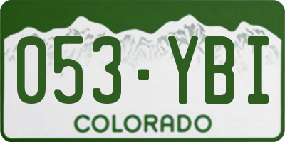 CO license plate 053YBI