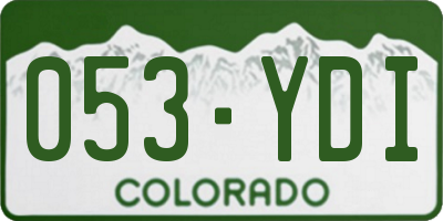CO license plate 053YDI