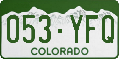 CO license plate 053YFQ