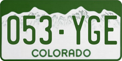 CO license plate 053YGE