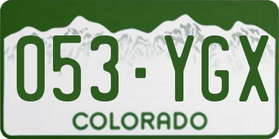 CO license plate 053YGX