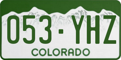 CO license plate 053YHZ