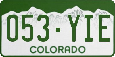 CO license plate 053YIE