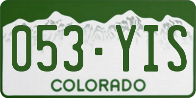 CO license plate 053YIS