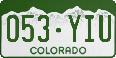CO license plate 053YIU