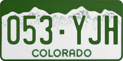 CO license plate 053YJH