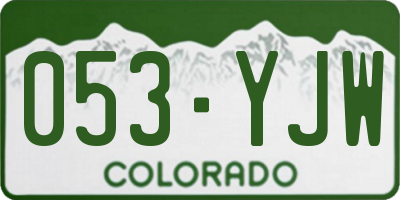CO license plate 053YJW