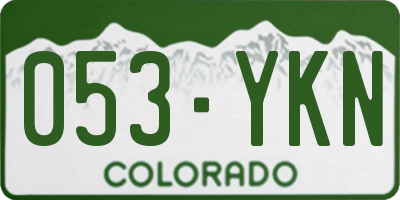CO license plate 053YKN