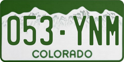 CO license plate 053YNM