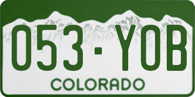 CO license plate 053YOB