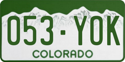 CO license plate 053YOK