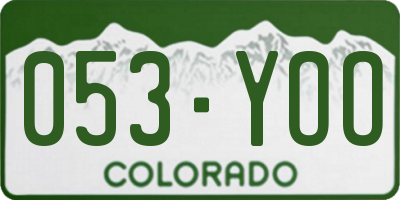 CO license plate 053YOO