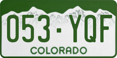 CO license plate 053YQF