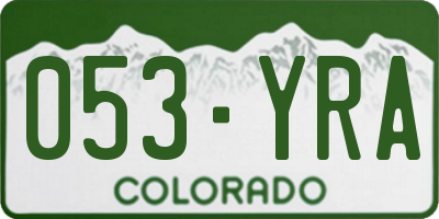 CO license plate 053YRA
