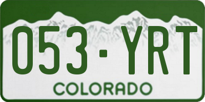 CO license plate 053YRT