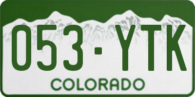CO license plate 053YTK