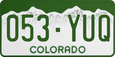 CO license plate 053YUQ