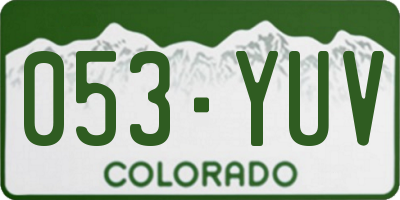 CO license plate 053YUV
