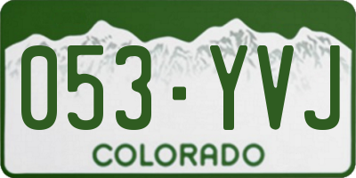 CO license plate 053YVJ