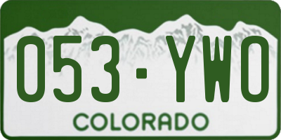 CO license plate 053YWO