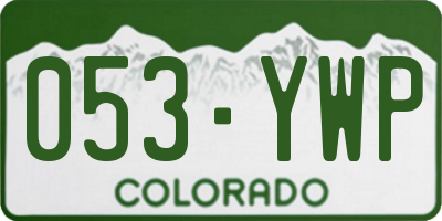 CO license plate 053YWP