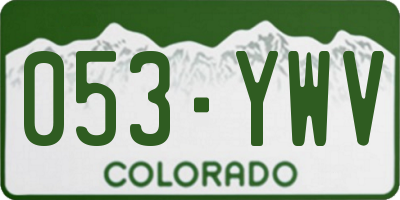 CO license plate 053YWV