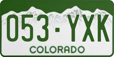 CO license plate 053YXK