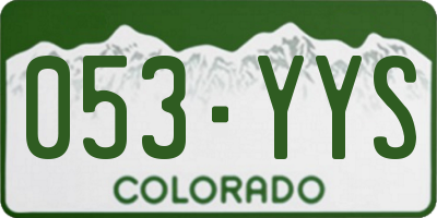 CO license plate 053YYS