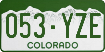 CO license plate 053YZE