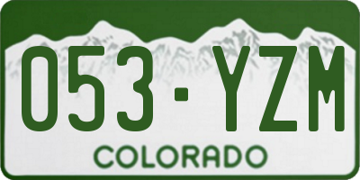CO license plate 053YZM