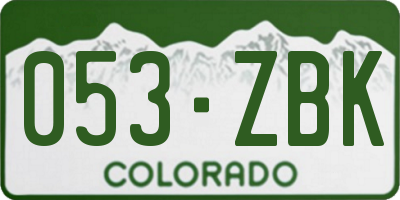 CO license plate 053ZBK